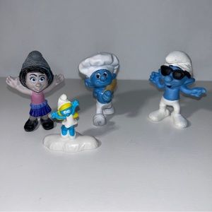 The Smurfs Baker Smurf Doll PVC Figure McDonald's 2013 Happy Meal Toy Lot Of 3 +